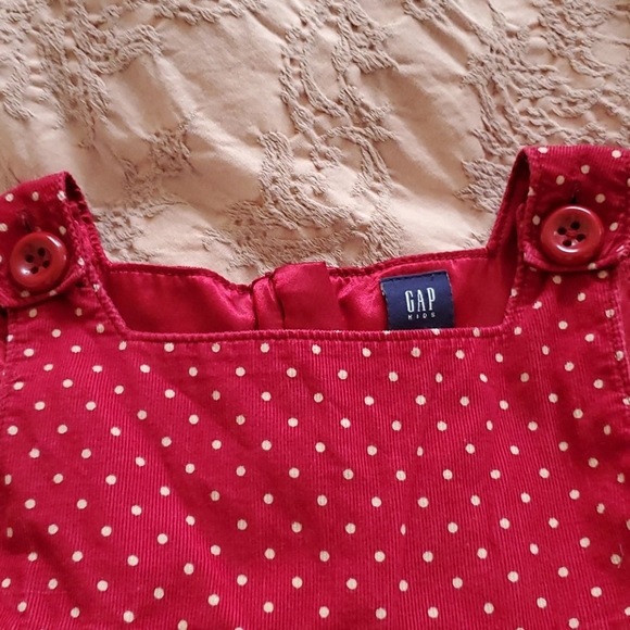 Gap kids red with white dots corduroy jumper - Picture 3 of 8